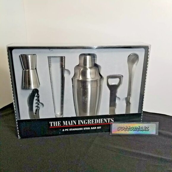 The Main Ingredients 6 PC Stainless Steel Bar Set - - New in Box PRE-OWNED - Picture 1 of 1